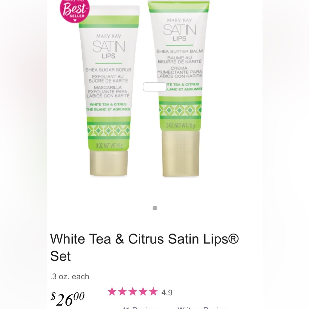 Mary Kay Satin Lips White Tea & Citrus Set